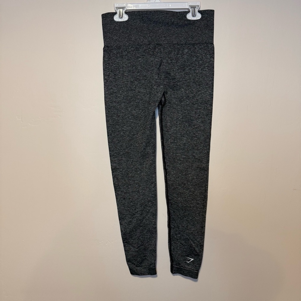 GYMSHARK Adapt Gray Black Marl Seamless Leggings XS Logo Workout - Picture 3 of 6